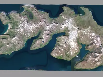 Mountain landscape Hodnstrandir Iceland 3D model