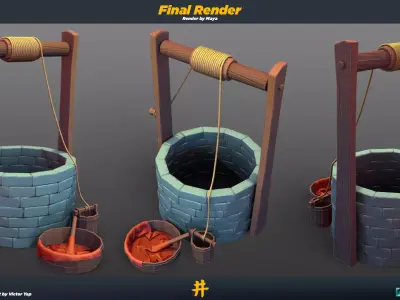 Ancient Chinese Well 3D model