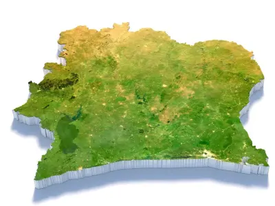 Cote d Ivoire Ivory Coast Country Terrain 3D model