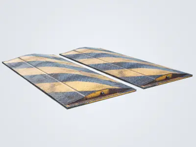 Traffic Speed Bump Low-poly 3D model