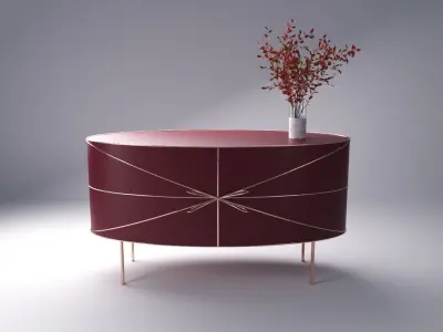 Sideboard Scarlet Splendour Low-poly 3D model