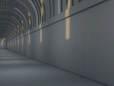 Sci Fi Tunnel 3D model 4
