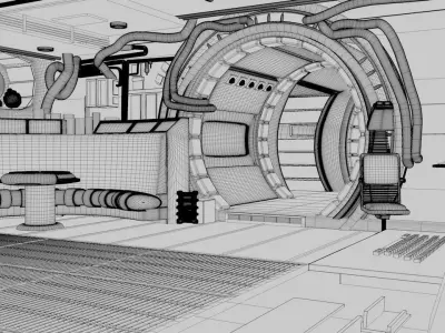 star wars -Millennium Falcon Interior Low-poly 3D model