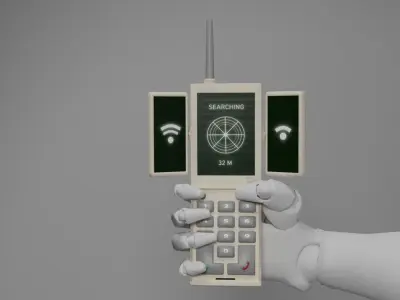 Retro Sci-Fi Phone Low-poly 3D model
