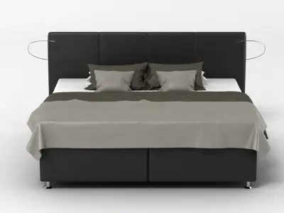 Bed 9 with headboard and footboard 3D model