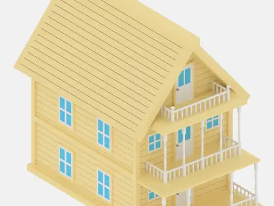Beautiful Cartoon House 3D model