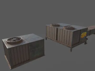 Roof Unit Low-poly 3D model