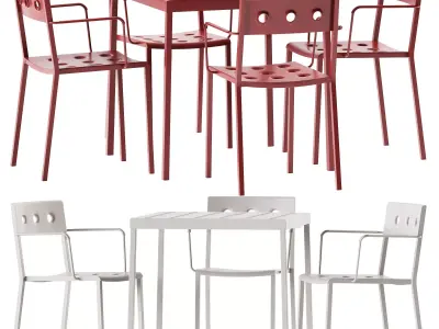 Balcony Dining Armchair and Table by Hay 3D model