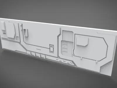 sci-fi wall architect kitbash 3D print model