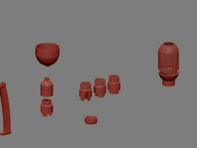 Chandelier Lamp modular E-14 3d print 3D print model