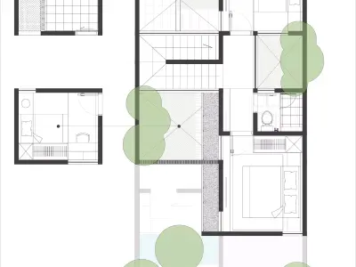 3D Model Modern Minimalist 2 Story House in Contemporary Style 3D model