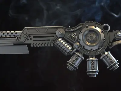 sword steampunk 2 gear 3D print model 3D print model 3D print model