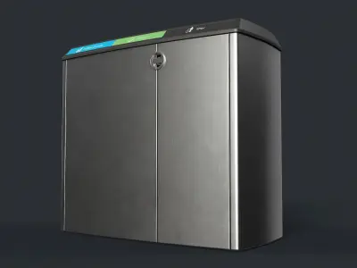 Street Trash Can 21 PBR Game Ready Low-poly 3D model
