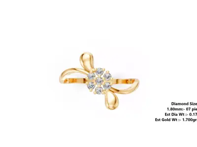 Lightweight Diamond Ring 3D print model 22