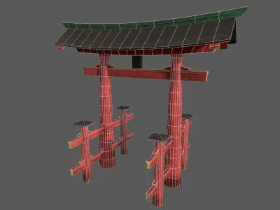 Torii Japanese Gate Low-poly 3D model