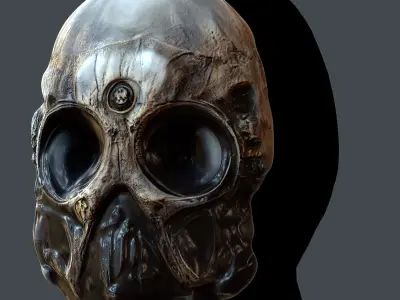 Gas mask helmet scifi character game space Low-poly Low-poly 3D model