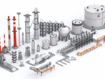  Refinery kitbash Industrial collection unit 