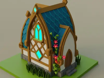 Fantasy House Low-poly 3D model order