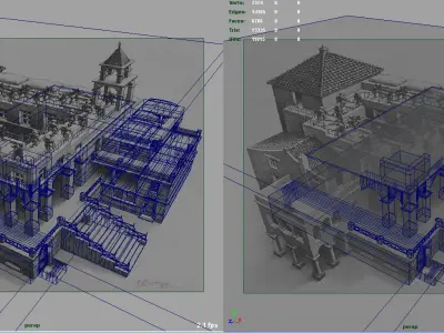FREE MC Esher 3D optical ilusion Building  Free low-poly 3D model