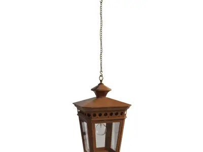 Custom made copper hanging pendant street lantern 3D model