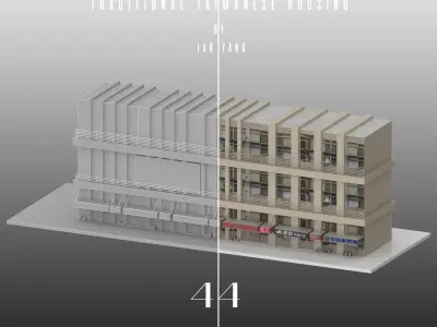 44 Traditional Taiwanese Housing  Low-poly 3D model