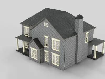 British House Design 11T2  Low-poly 3D model