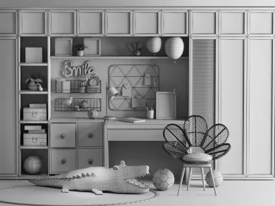 Green Kidroom Toys Interior  3D model