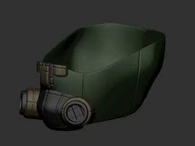 gas mask helmet scifi high poly sculpt 3d printable  3D model 2