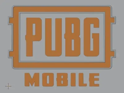 PUBG Mobile Logo studio rendering with mud floor 3D model