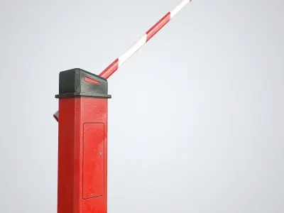 Road Barrier Low-poly 3D model 2