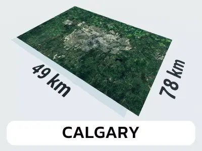 Calgary Canada City Landscape 3D Model 3D model