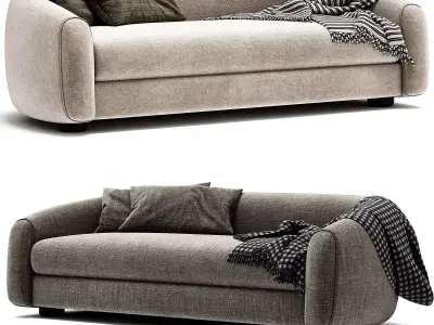 LASZLO IVORY BOUCLE LOVESEAT 3D model