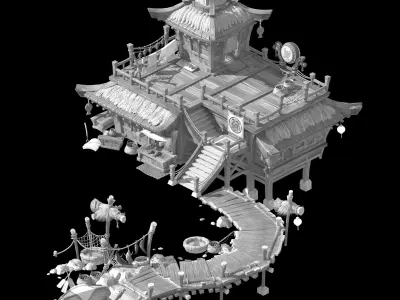 City - Dock 3D model