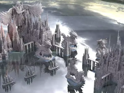 Dracula Winter ocean Castle Kit bash 3D model