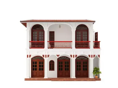 Classic Colonial House model pack Low-poly 3D model
