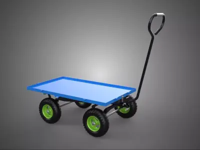 HAND PALLET PLATFORM TROLLEY CART DOLLY TRUCK FLAT BED DECK LOAD 3D model