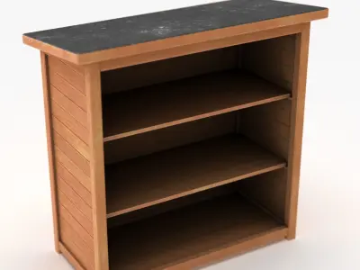 Wooden Cabinet For Garden Low-poly 3D model