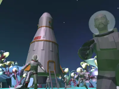 LOW POLY WORLD - ALIEN WORLD Low-poly 3D model