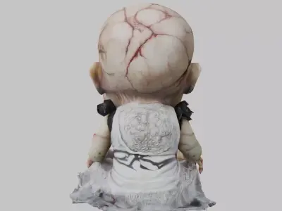Creepy Porcelain Doll Low-poly 3D model