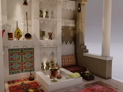 Traditional Saudi Najdi Pavilion Heritage Majlis  3D model