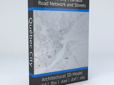 Quebec City Road Network and Streets 3D model