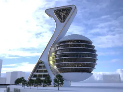 Curve Tower 3D model