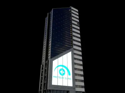 Modern Buildings city kit Low-poly 3D model