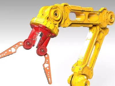 Robotic Arm PBR Rigged Low-poly 3D model
