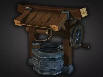 Water Well Low Poly Low-poly 3D model