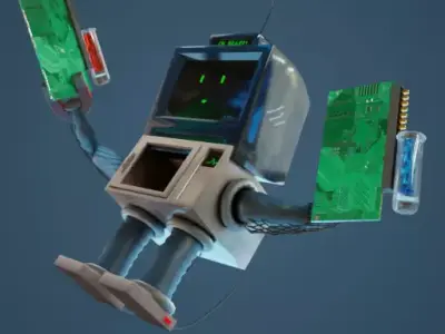 Home appliances robot Low-poly 3D model