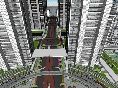 cityscape piadza entertainment theme park 3D model