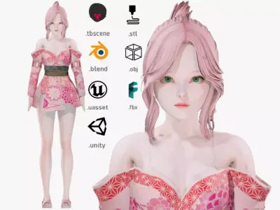 Casual clothes 0023 - Rig -Unreal - Unity - Blender - Animated Low-poly 3D model