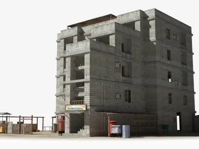 Slum x2 Low-poly 3D model