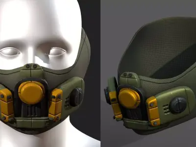 Gas mask helmet 3d safety isolated  Low-poly 3D model